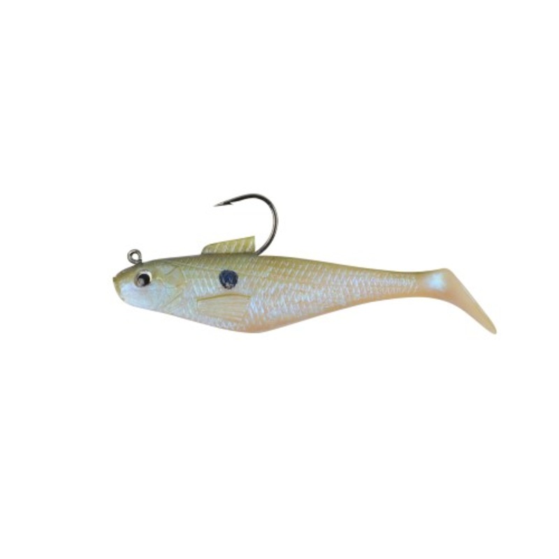 Berkley Pre-Rigged Swim Shad|Shad|HD Swim Shad|Pearl Red Eye|1/4oz|3- 1/4oz|3- 1/4 oz