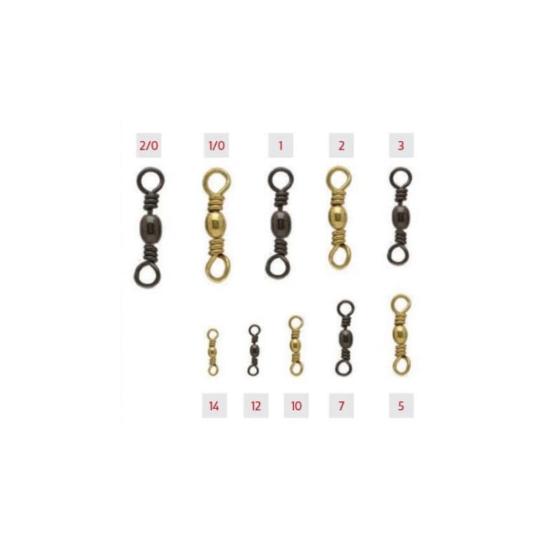Pucci Barrel Swivels BRASS|Size 10 Brass  8pk|Size 7 Brass  7pk|Size 1 Black|Size 2 Black|Size 5 Brass  12pk|Size 7 Brass  12pk|Size 10 Brass  12pk|Size 1/0 Brass  12pk|Size 12 Black|Size 2/0 Brass  12pk|Size 3 Brass  5pk|Size 5 Brass|Size 3 Brass 12pk|1/