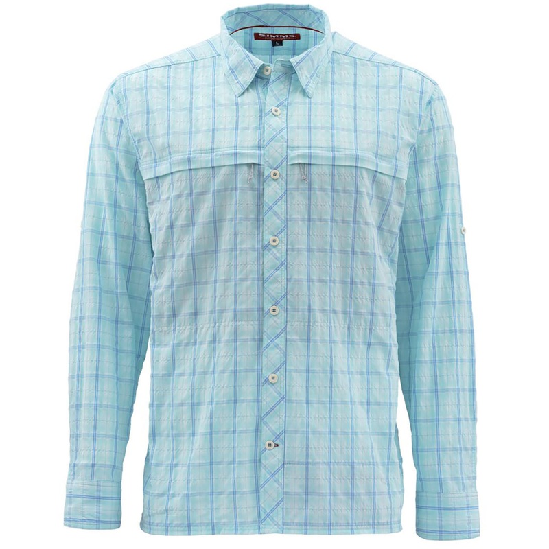 Simms Stone Cold LS Shirt-Sea Breeze Plaid