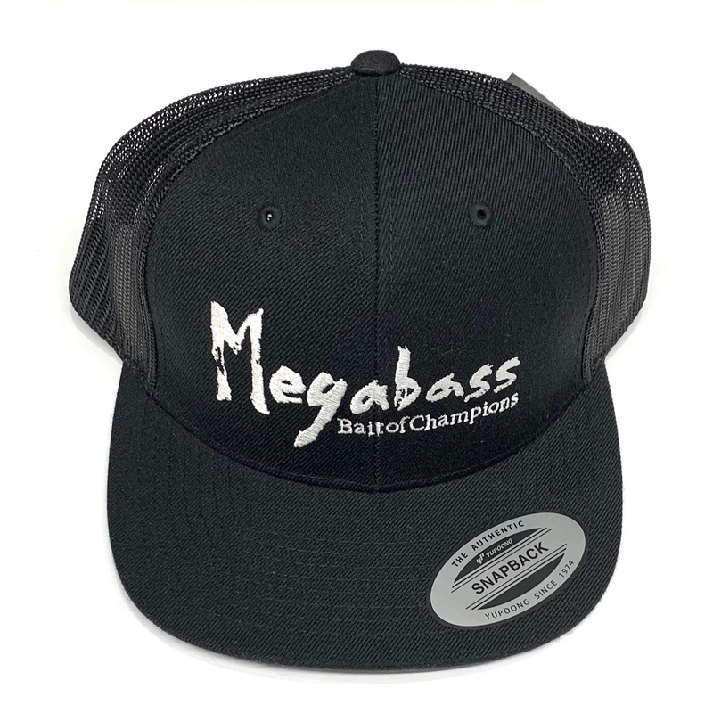 Megabass Brush Mesh Hat Black|Black/Black Mesh with White Logo|OSFM