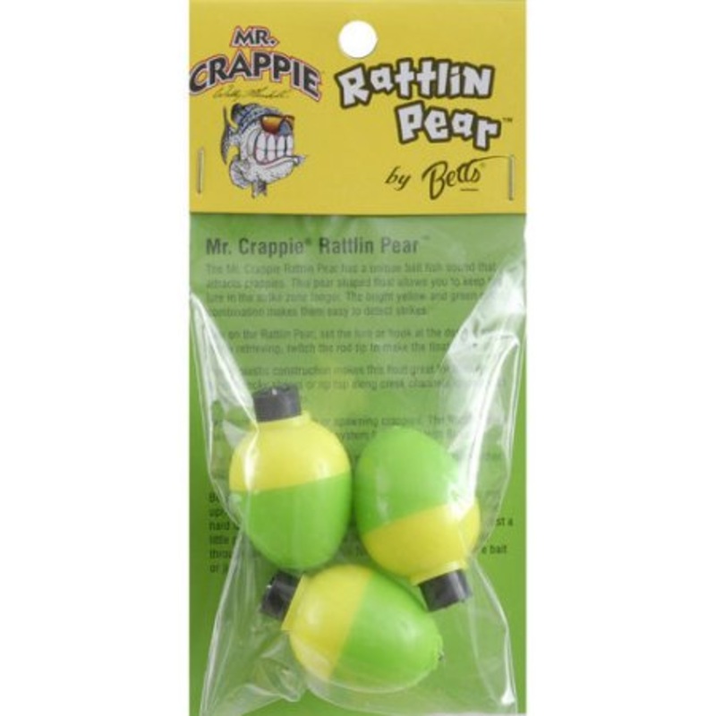 Mr. Crappie Rattlin Pear|Yellow/Green|1"