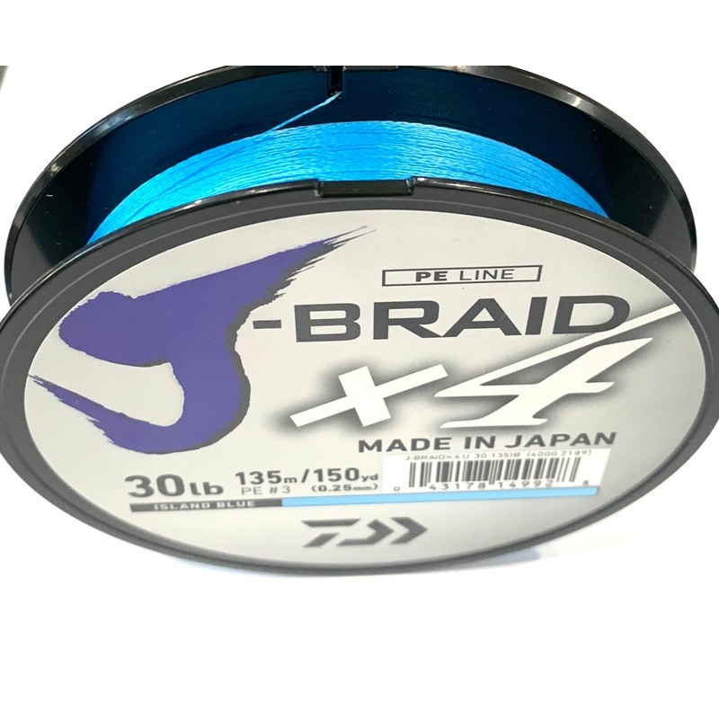 Daiwa J-Braid X4 Island Blue|Island Blue|30lb 150yd