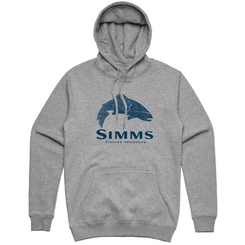 Simms Ms Wood Trout Fill Hoody-Grey Heather