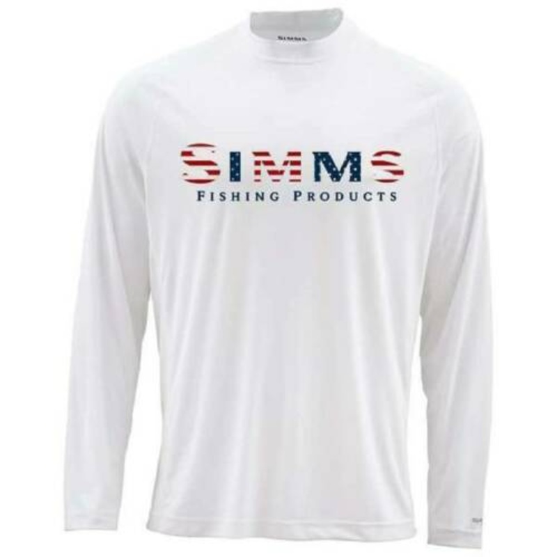 Simms Solarflex LS Crewneck-USA Simms White