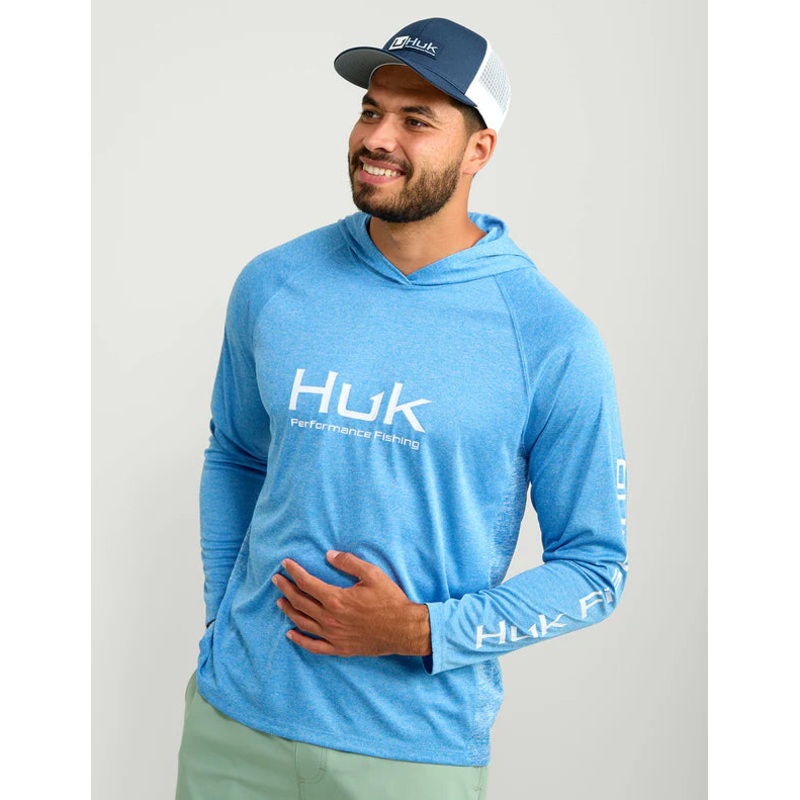 Vented Pursuit Hoodie|Ocean Blue Heather|L|XL
