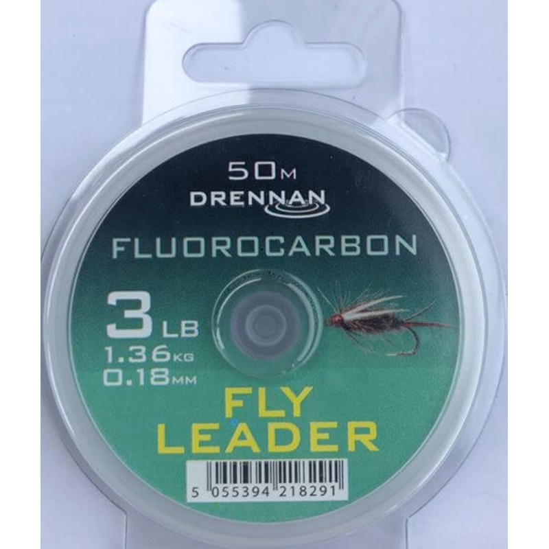 Drennan Fluorocarbon Fly Leader - Clear 50m