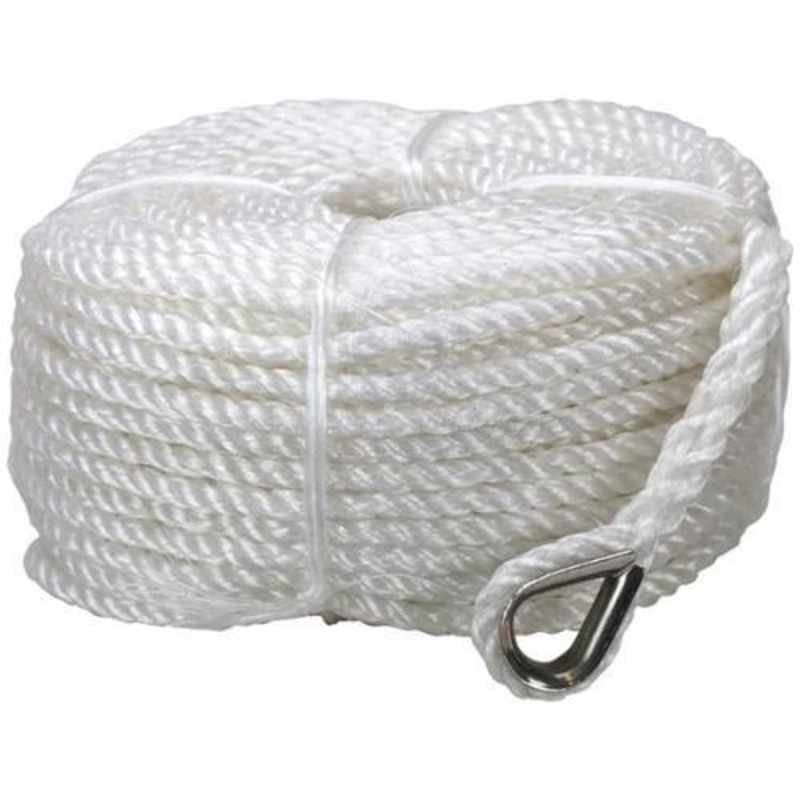Anchor Rope  With S/S Thimble|6mm x 50m|8mm x 50m|8mm x 100m|10mm x 50m|10mm x 100m|12mm x 100m