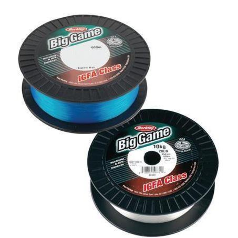 Berkley Big Game Mono|1200m x 37kg Electric Blue|1200m x 37kg Clear|600m x 24kg Electric Blue|600m x 15kg Clear|600m x 10kg Clear