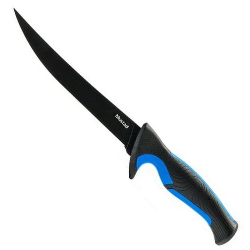Mustad Teflon Coated Fillet Knife With Sheath 7 Blue