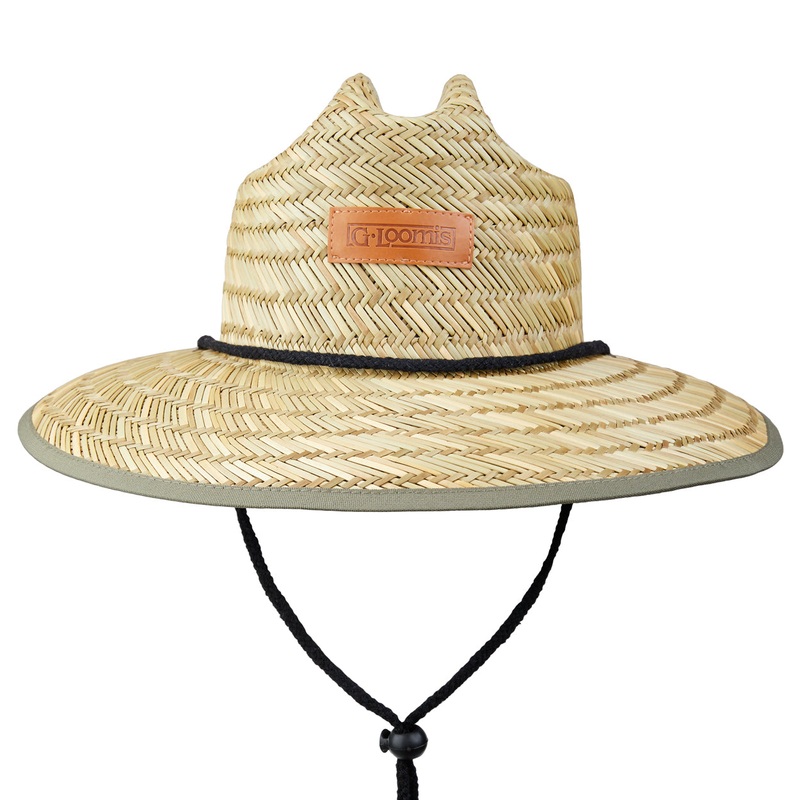 G Loomis Leather Patch Sunseeker Straw Hat