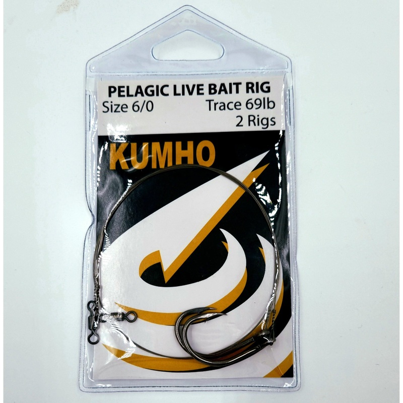 Kumho Pelagic Live Bait Rig|KUMHO PELAGIC LIVE BAIT RIG Single strand wire 44LB 1 X Livebait hook 5/0|KUMHO PELAGIC LIVE BAIT RIG Single strand wire 69LB 1 X Livebait hook 6/0