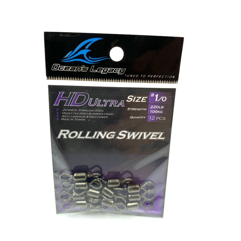 Oceans Legacy Rolling Swivel|3 - Qty 12 - 785kg|1 - Qty 12 - 90kg|1/0 - Qty 12 - 100kg|2/0 - Qty10 - 150kg|4/0 - Qty 8 - 200kg