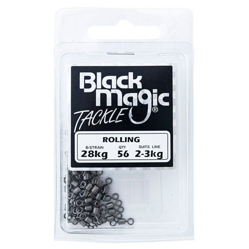 Black Magic Rolling Swivels|28kg - Qty 56|45kg - Qty 51|60kg - Qty 44|77kg - Qty 34|101kg - Qty 27