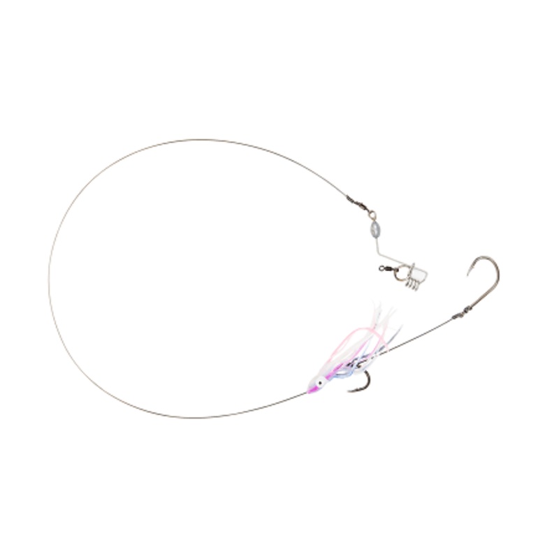 Kingfisher Slide Bait Rig Weighted With Hood And Squid Skirt