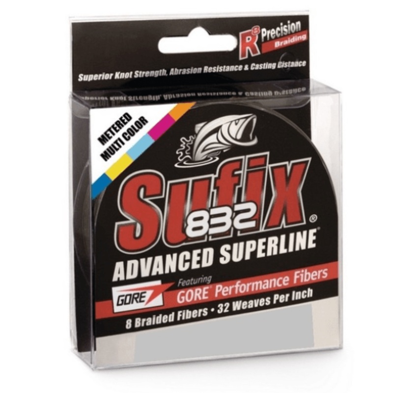 Sufix 832 Braided Fishing Line Metered Multi-Coloured 300M
