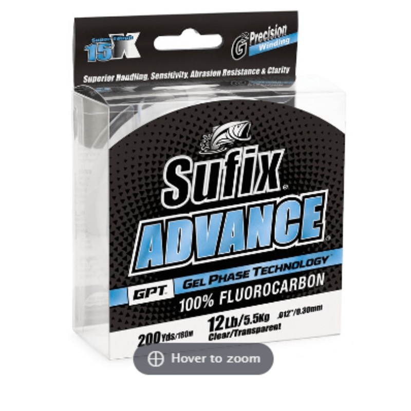 Sufix Advance Flurocarbon|180m x 6lb|180m x 8lb|180m x 10lb|180m x 20lb