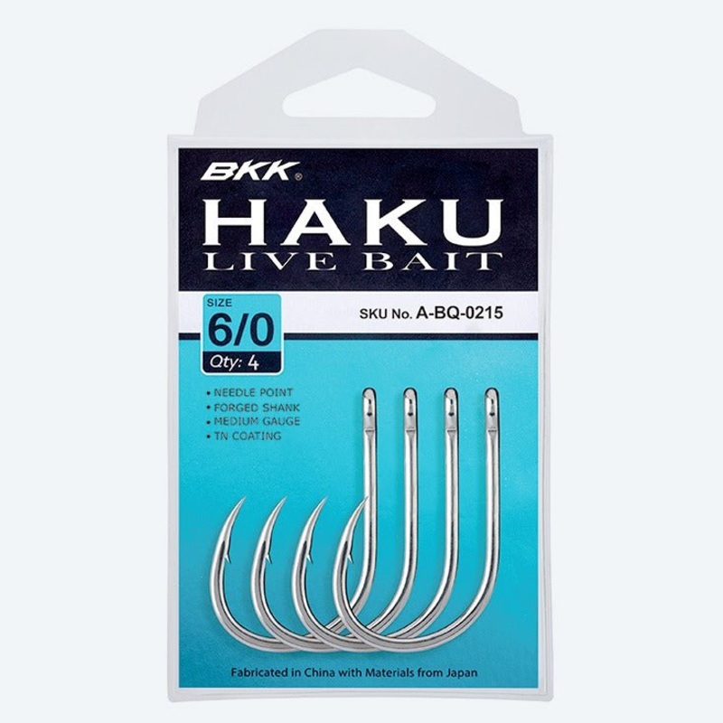 Bkk Haku Live Bait  Hook|5/0 - Qty 4|6/0 - Qty 4|8/0 - Qty 3|10/0 - Qty  2