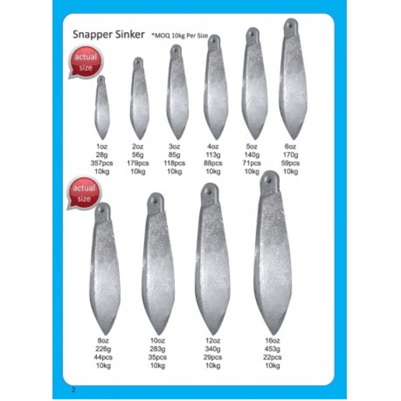 Snapper Sinker Single|6 oz|8 oz|10 oz|12 oz|16 oz|24 oz|32 oz