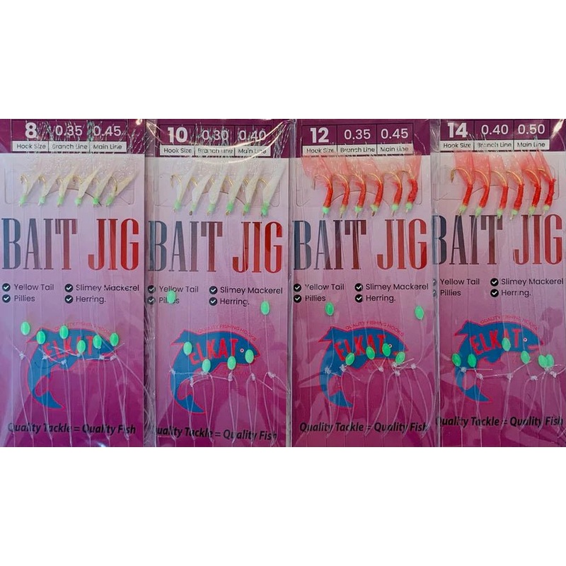 Elkat Bait Jigs|8|10|12|14|Yellow|Pink