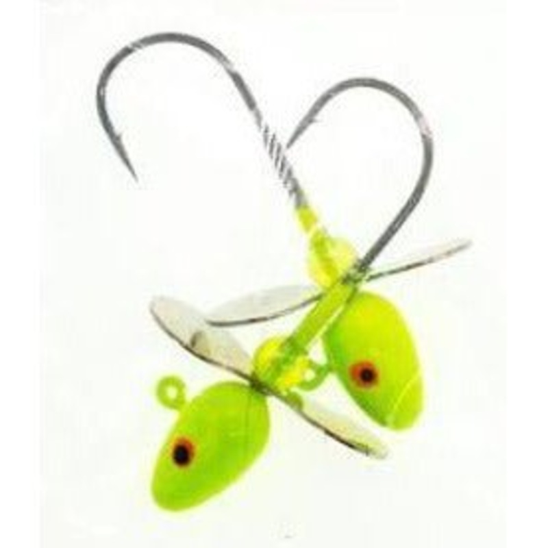 Propagator Bullethead Propeller Jig 3/8 oz. Chartreuse Qty 2