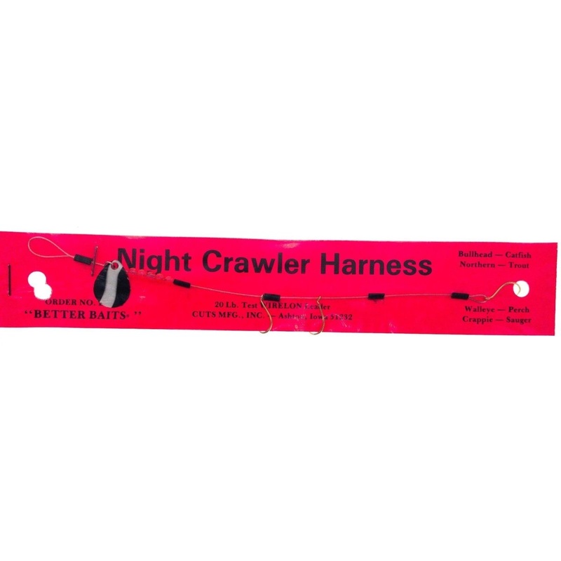 Better Baits Night Crawler Harness Black/White