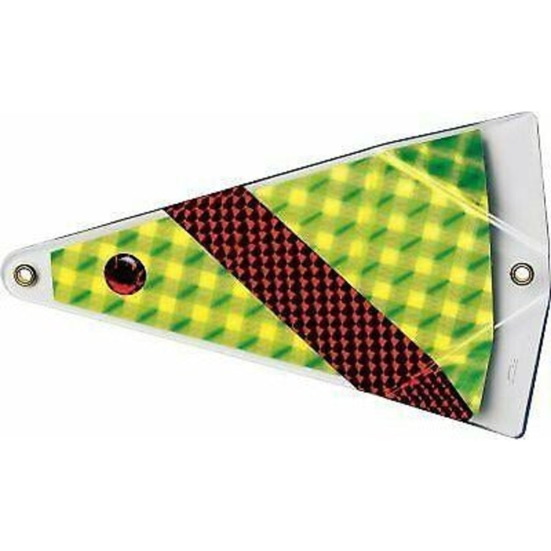 Big Als Large Fish Flash In-Line Flasher 10 Tracker Lazer Chartuse/Red Bait Ball