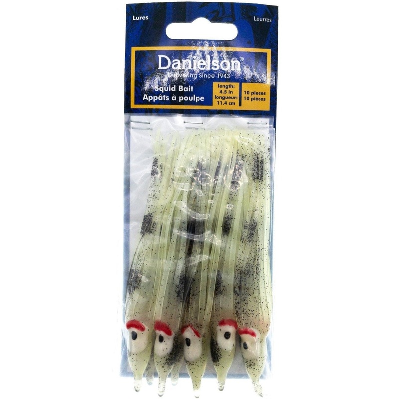 Danielson Squid Bait 4.5 Glow/Blue Qty 10