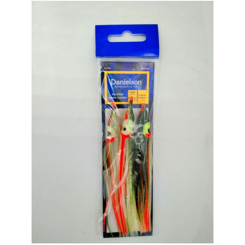 Danielson Squid Bait 4.5 UV Army Truck Green/Red Qty 3