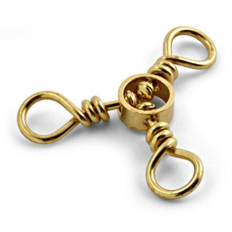 Hurricane Brass 3-Way Swivels Size 4 Qty 6