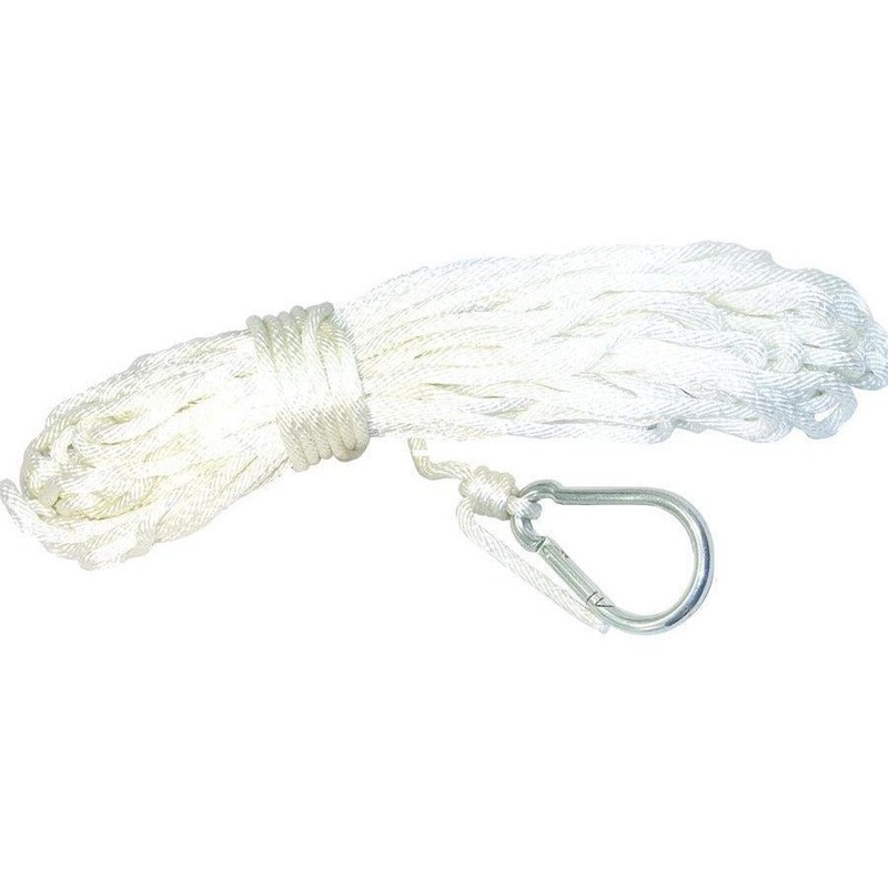 Invincible Marine Anchor Line 3/8x50' Solid Braid Nylon with hook