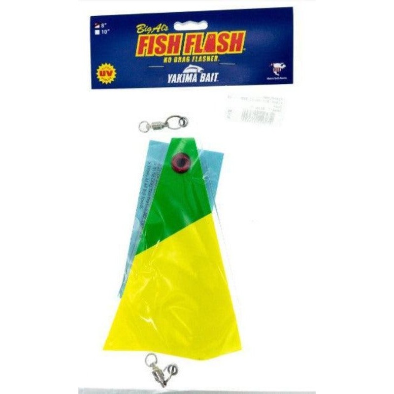 Yakima Bait Big Als Medium Fish Flash In-Line Flasher size 8 Vinyl Green/Vinyl Chartreuse Duck