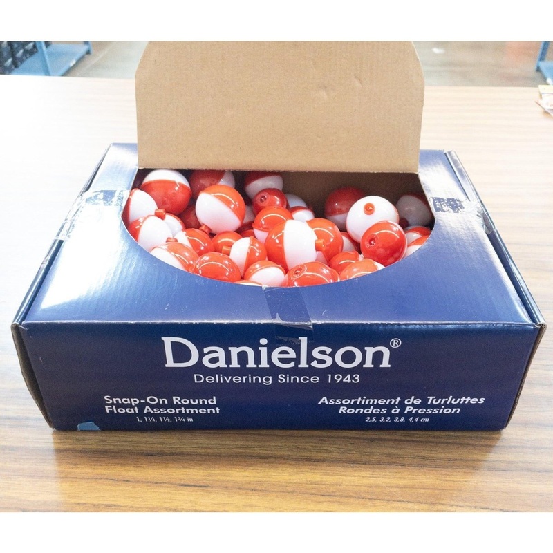 Danielson Classic Snap On Round Float Assortment PDQ Red/White 156 Pieces