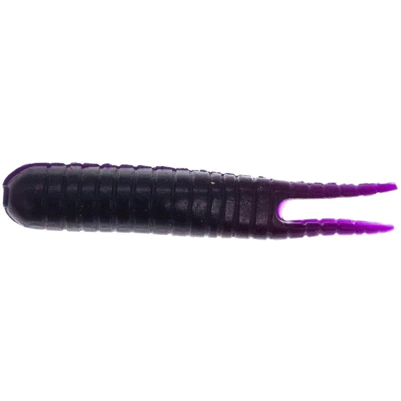 FAS Ribbed Split Tail Worm 2.5 Purple Qty 10