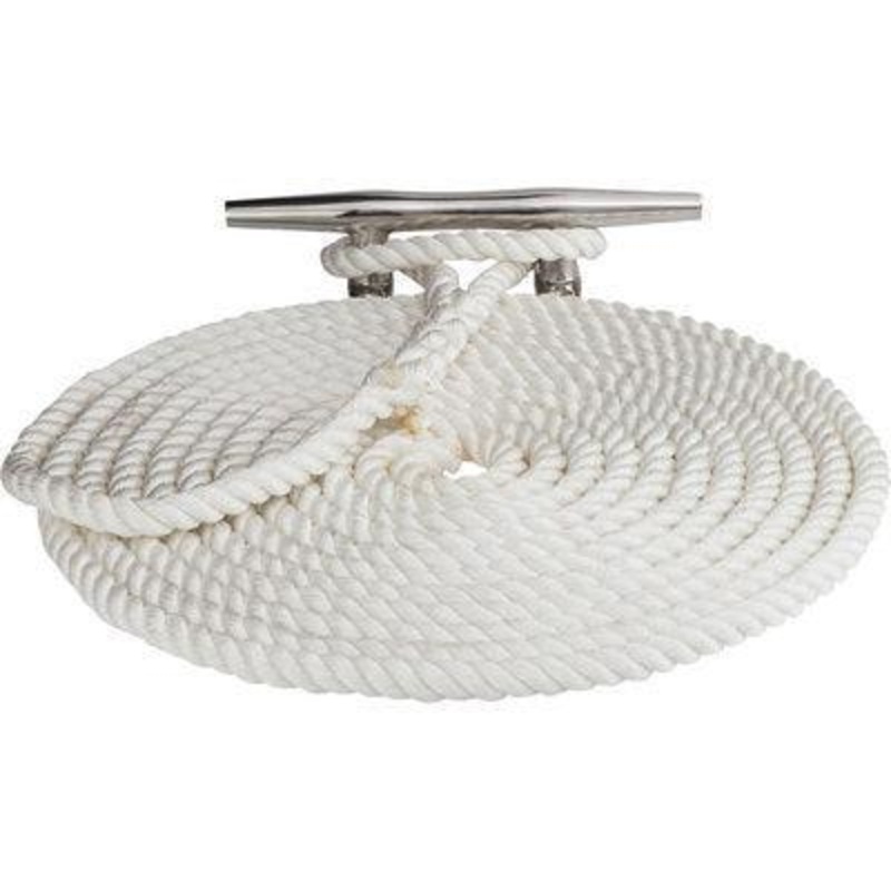 Invincible Marine Dock Line Twisted Nylon, 1/2x15' White