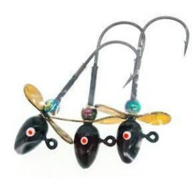 Propagator Bullethead Propeller Jig 1/4 oz. Black Gold Prop Qty 3