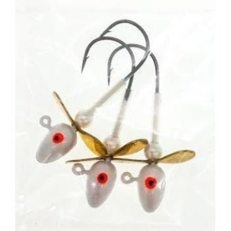 Propagator Bullethead Propeller Jig 1/4 oz. White Gold Prop Qty 3
