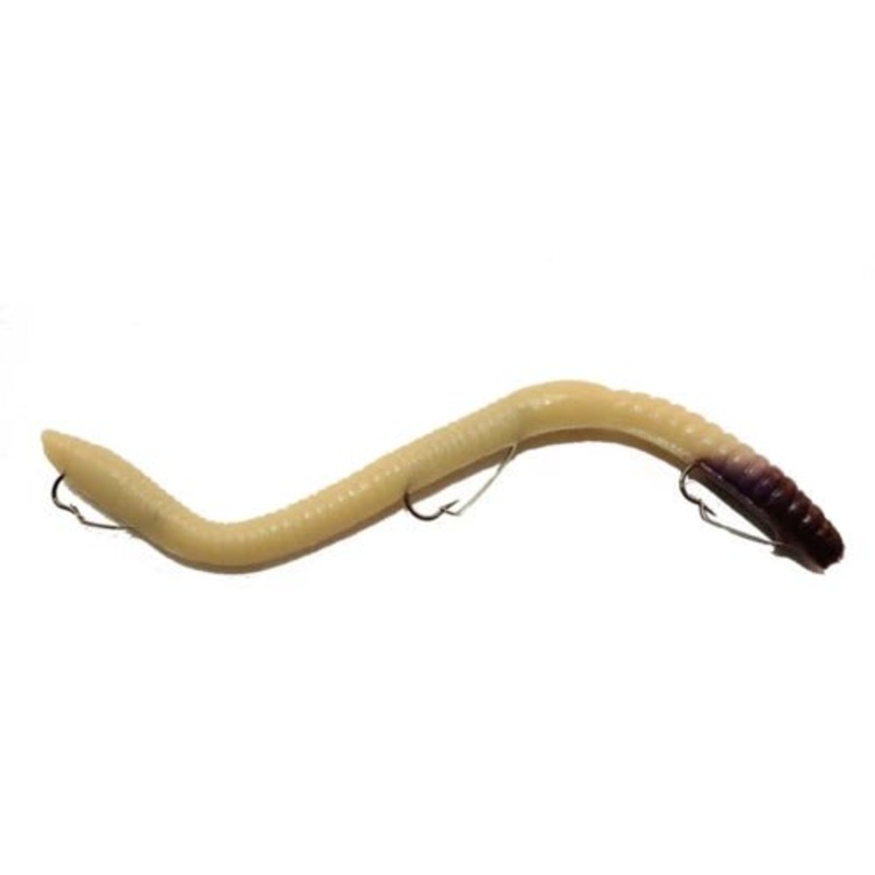 IKE-CON Weedless Soft Worm 6.25 Real Nightcrawler