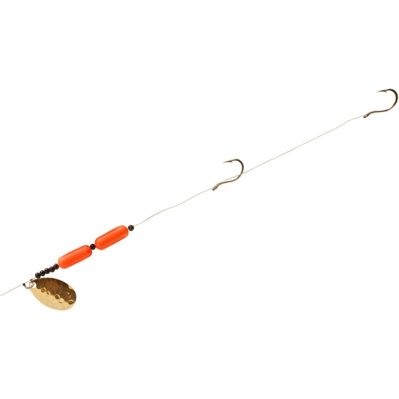 Little Joe Floating Worm Harness Hammered Gold Blade/Hot Orange Float Qty 1