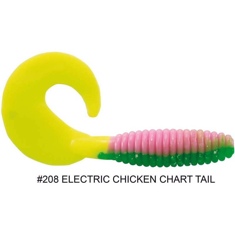 Luck E Strike Luck E Grub 5 Electric Chicken Chartreuse Tail Qty 8