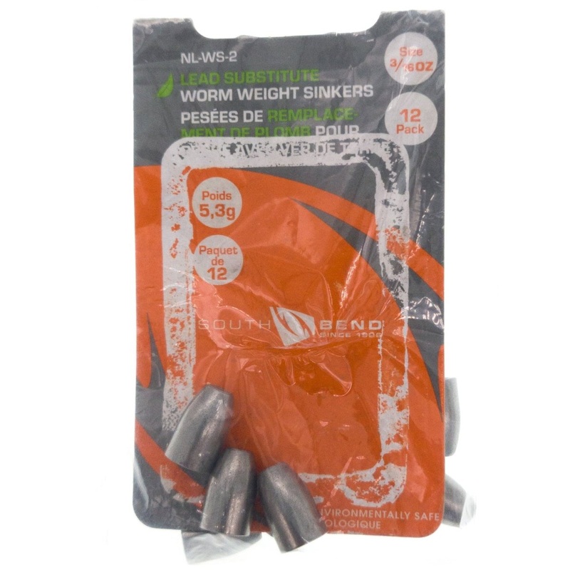 South Bend Nonlead Worm Weights 3/16 Oz Qty 22 (Open Box/Bulk)