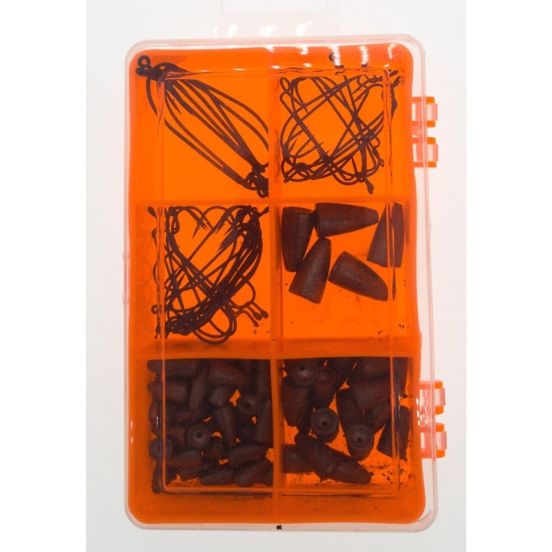 South Bend Value Pack Worm Weights/Hooks w/Utility Box 105 Pieces