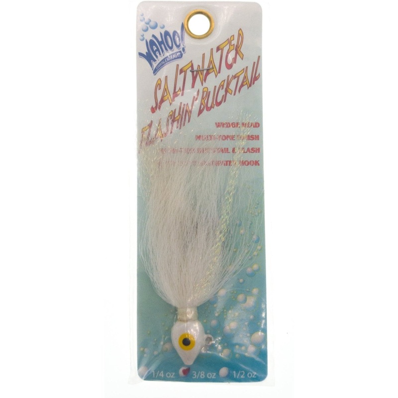 Wahoo Saltwater Flashin' Bucktail 3/8 Oz White Qty 1
