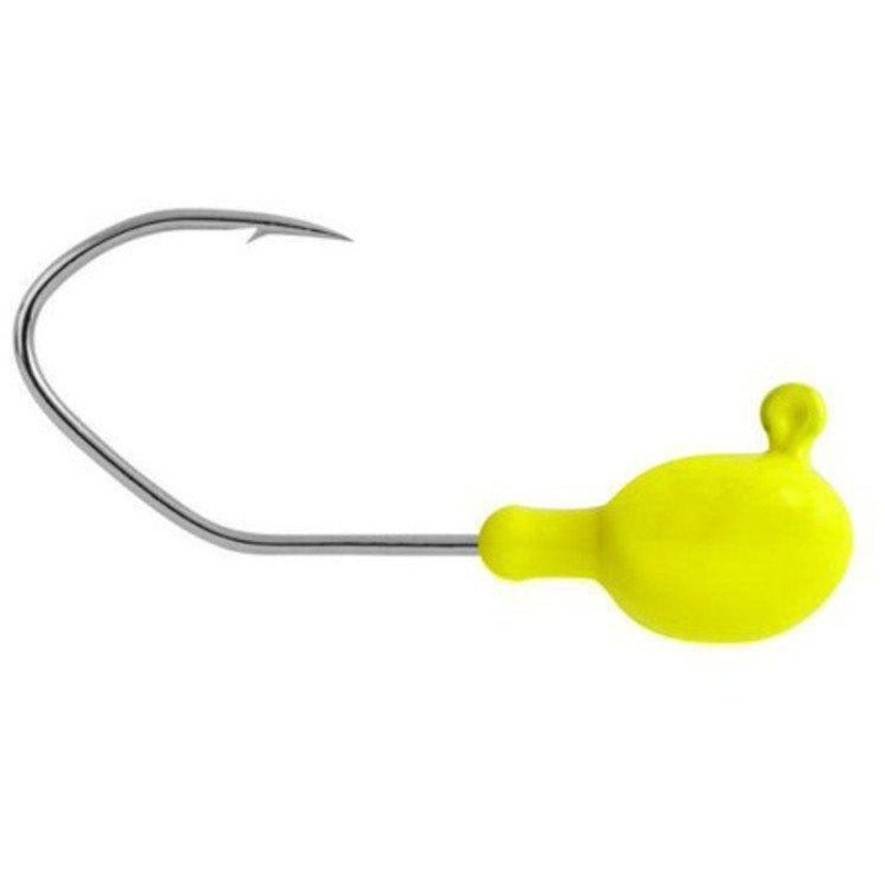 Matzuo Cutter Sickle Jig Heads 1/8 Oz Chartreuse Qty 8