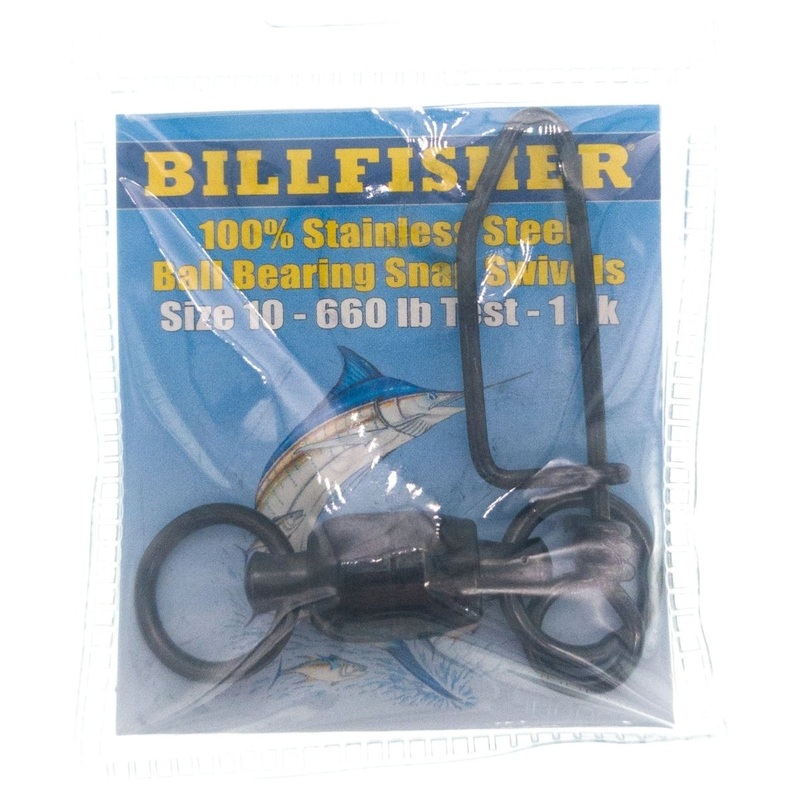 Billfisher Stainless Ball Bearing Snap Swivels Size 10-660 Lb Test Black Qty 1