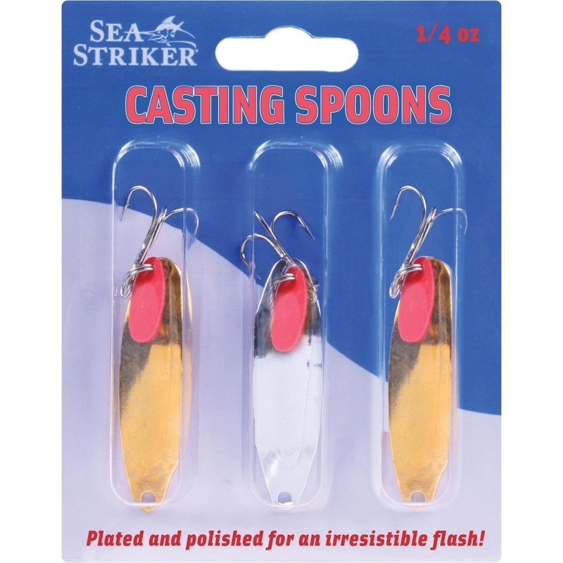 Sea Striker Casting Spoon with Teaser Tab 1/4 Oz, 2-1/4 Qty 3