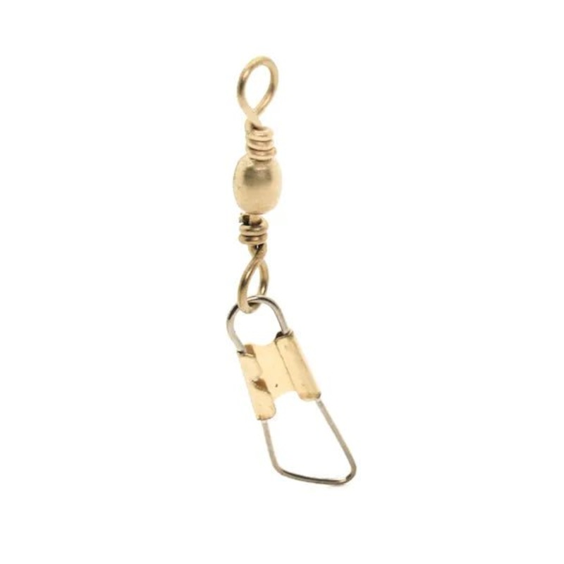 Mustad Barrel Swivels W/ Safety Snap Brass