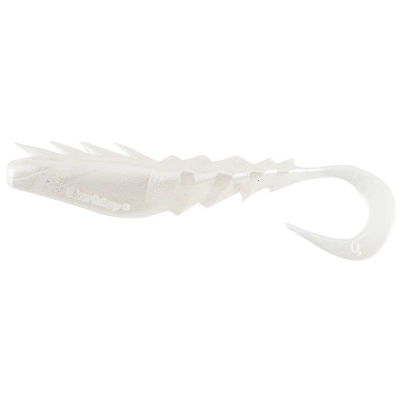 Berkley Gulp Nemesis Prawn Crawl Curl Tail 4 Qty 4 Pearl White