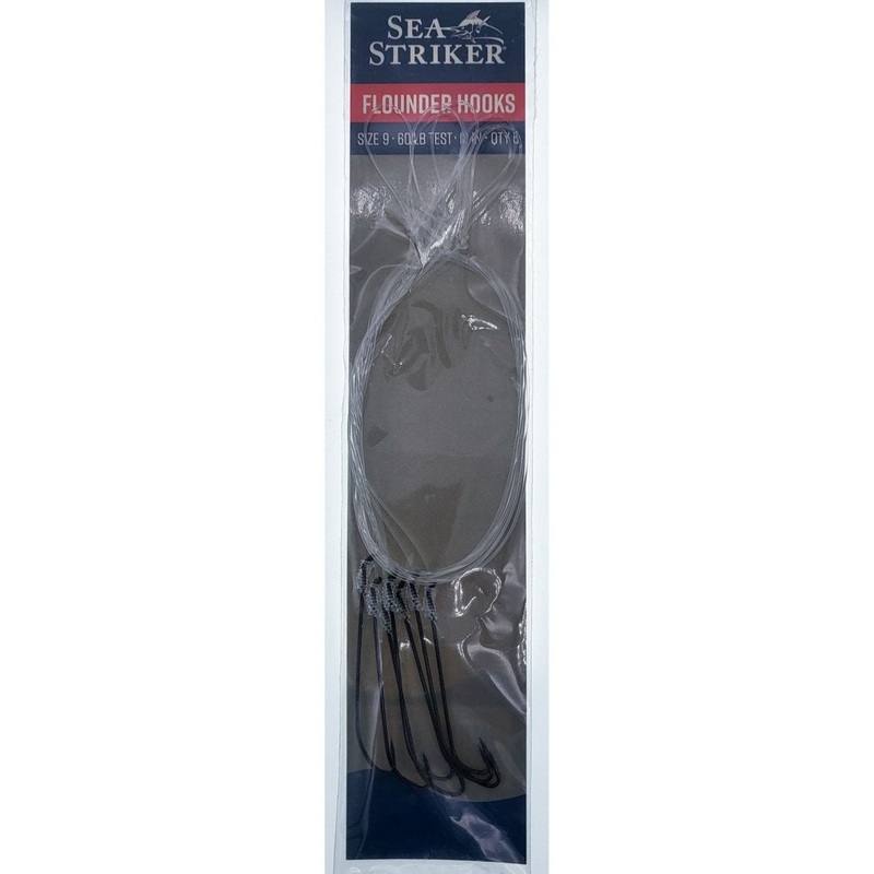 Sea Striker Flounder Snelled Hooks 12 Sz 9 60Lb Test Qty 6