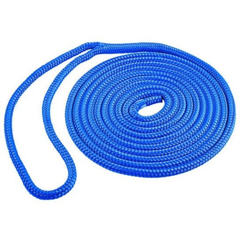 Shoreline Marine Dock Line Nylon Double Braided  3/8 X 15' Blue