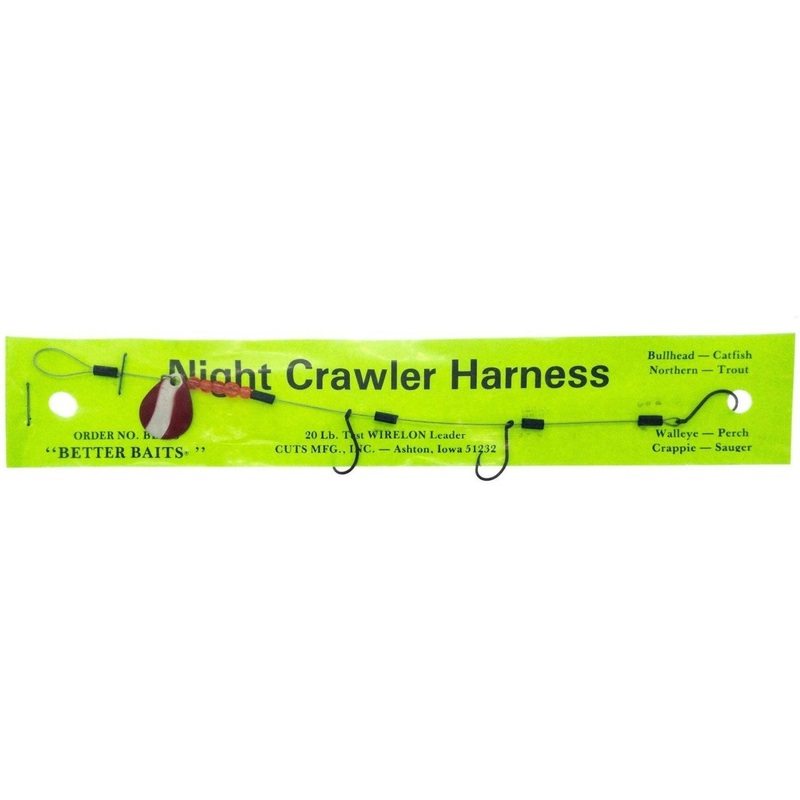 Better Baits Night Crawler Harness Red/White